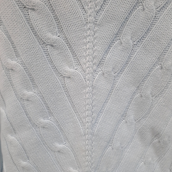 Tommy Hilfiger V-Neck Cable Knit Sweater Light Blue Size Medium‎ Women's D50 - Picture 9 of 12